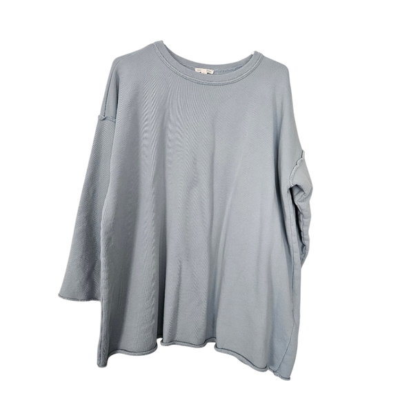 Eileen Fisher Soft Blue Long Sleeve Sweatshirt - Picture 2 of 6